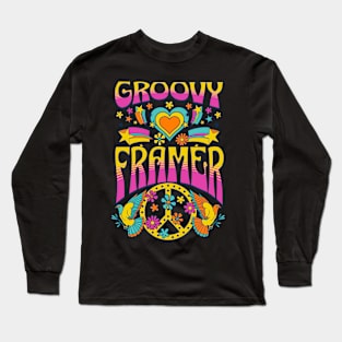 70s Retro Groovy Framer Matching Family Birthday Party Long Sleeve T-Shirt